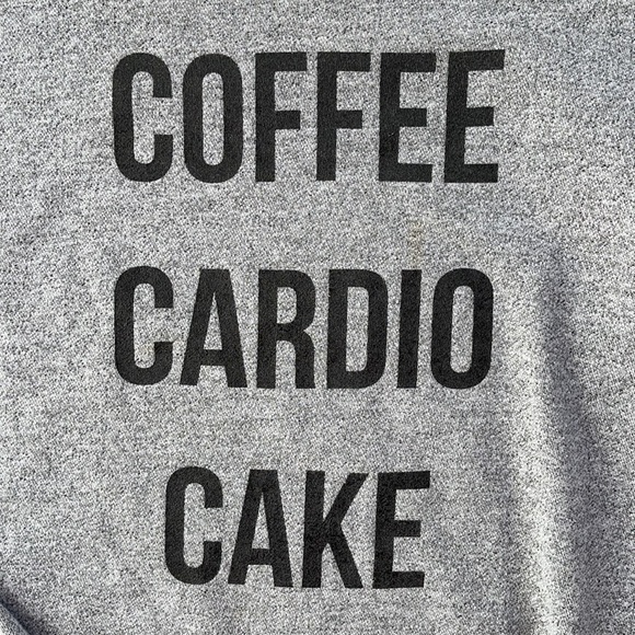 The Sweet Life Coffee Cardio Cake Sweater Printed on Jerico Brand Size Medium - Picture 3 of 13